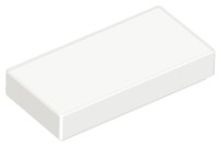 LEGO Płytka gładka tile 1x2 biała 3069b (10 sztuk)