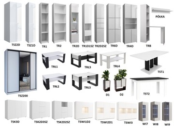 Meblościanka Nowoczesna Salon Meble N103 1B