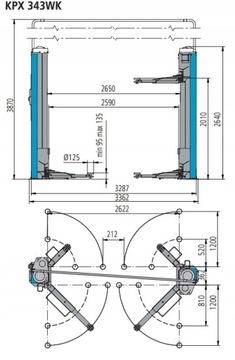 Двухколонный винтовой подъемник Ravaglioli KPX343WK