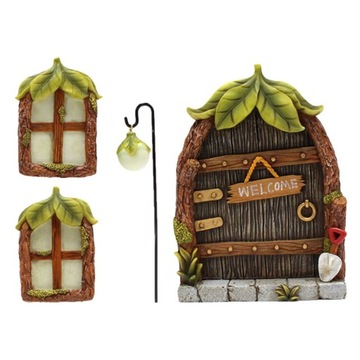 Miniatury Drzwi Ogrodowe Okno Wisiorek Wróżka