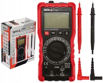 MIERNIK CYFROWY MULTIMETR LCD TEST BATERII YATO