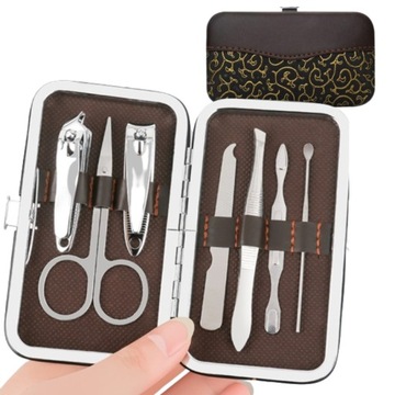 Zestaw Manicure i Pedicure dla Mężczyzn - 8 Elementów w Eleganckim Etui