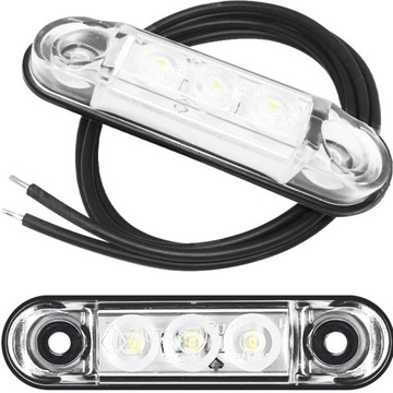 LAMPA OBRYSOWA BIAŁA OBRYSÓWKA OWALNA DIODOWA LED PRZEDNIA ZESTAW 2 SZT