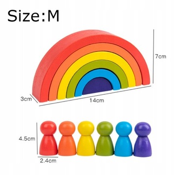 Montessori Wooden Toys for Babies Rainbow Sta