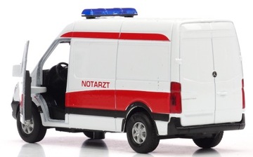 WELLY VW VOLKSWAGEN TRANSPORTER T6 ФУРГОН EMERGENCY NOTARZT 1:34 НОВЫЙ МЕТАЛЛ