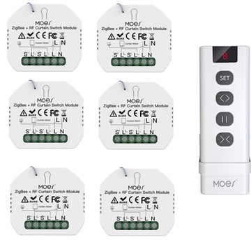 6x ZigBee moduł przełączający kurtyny Roleta elektryczna Żaluzje+RF Pilot