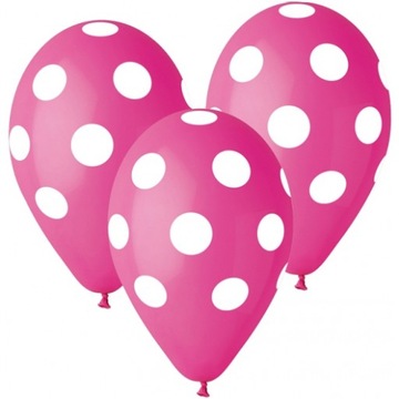 BALONY GROCHY GROSZKI KROPKI ZESTAW urodziny dziecka RÓŻOWE 5SZT
