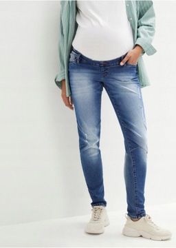 F04488 A18 SPODNIE JEANSOWE CIĄŻOWE 42