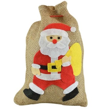 WOREK jutowy MIKOŁAJA na prezenty ŚWIĘTA gwiazdor