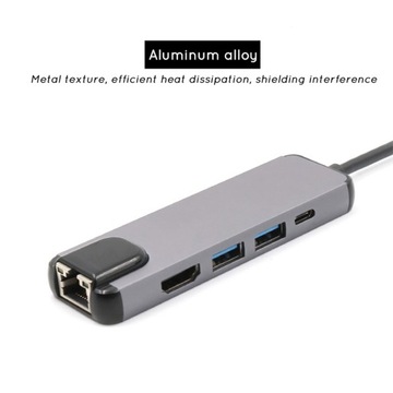 5 в 1 Type-C 3.1 пять в одном конвертер HDMI RJ45 «мульти в одном»