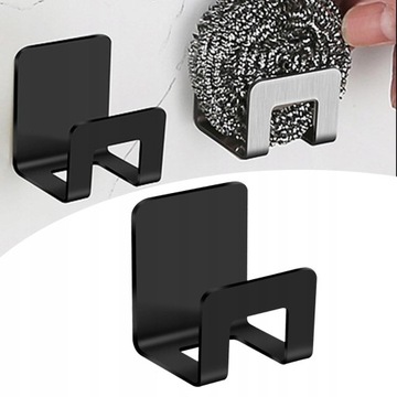 ЧЕРНЫЕ САМОКЛЕЯЩИЕСЯ ДЕРЖАТЕЛИ ДЛЯ КУХОННОЙ ГУБКИ x4