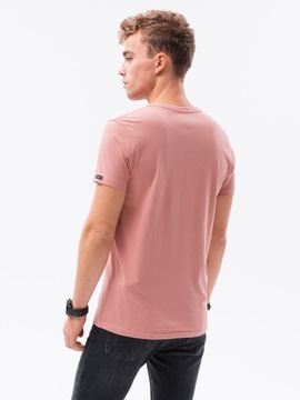 T-shirt męski bawełniany basic S1369 koralowy M