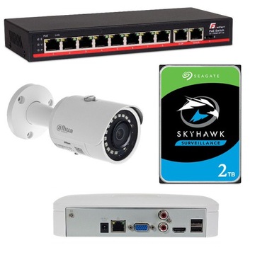 Zestaw monitoringu AI Dahua 4MPx 6 kamer 2TB SMD
