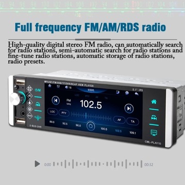 со всеми стилями DVR 1DIN MP5-плеер сенсорный RDS AM FM 4xUSB 5.1