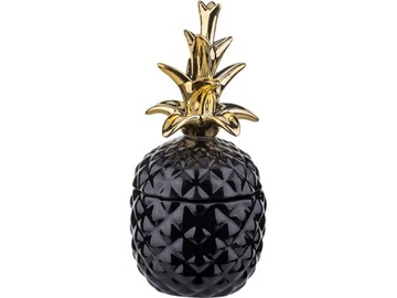 Figurka Pojemnik ANANAS 20x9 cm - CZARNY ZŁOTY