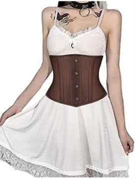 SEXY коричневый корсет для формирования груди 4XL женский атласный корсет