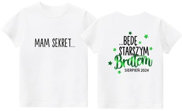 Koszulka Mam sekret Będę starszym bratem r. 146