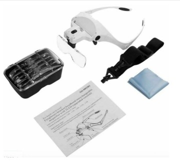 Очки с лупой и светодиодной подсветкой для наращивания ресниц и перманентного макияжа.