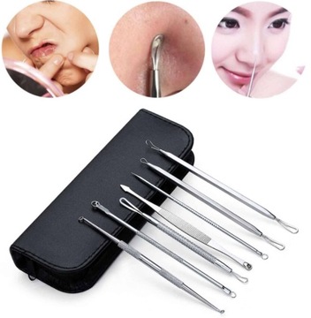 Łyżeczki Usuwania Wągrów Zaskórników Pryszczy 7szt