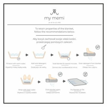 Kocyk ze 100% wełny merino warm beige w prążek - MY MEMI