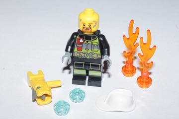 S6*LEGO CITY ФИГУРКА cty0669 ПОЖАРНЫЙ ОГНЕТУШИТЕЛЬ ПОЖАРНЫЙ БЛАСТЕР, НОВЫЙ