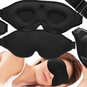 OPASKA NA OCZY DO SPANIA MASKA ZACIEMNIAJĄCA 99% ŚWIATŁA REGULOWANA +GRATIS