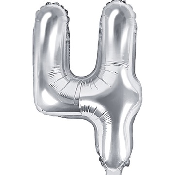 Balon foliowy Cyfra 4 numer cztery Urodziny 35cm