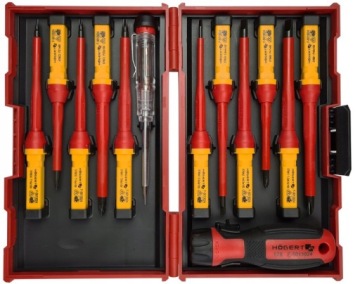 HOGERT HT1S997 Набор изолированных отверток для электриков 1000В S2 13 шт.