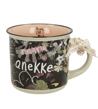 ANEKKE kubek porcelanowy 360 ml zmywarka stylowy design Peace&Love Sixties