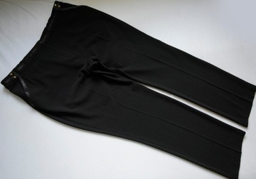 Spodnie czarne materiałowe proste wizytowe eleganckie M&S 48 long