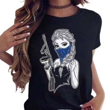 T-SHIRT KOSZULKA DAMSKA BAWEŁNIANA ELSA FROZEN M