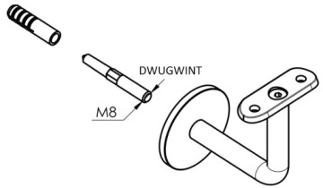 НАСТЕННАЯ ОПОРА ПОРУЧНЯ, БЕЛАЯ RAL 9016