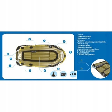 Надувная понтонная лодка-каяк на 4 человека FISHMAN 350 SET