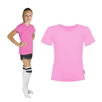 T-SHIRT SPORTOWY NA WF ROZ 122 GIMNASTYKA GIRL RÓŻ