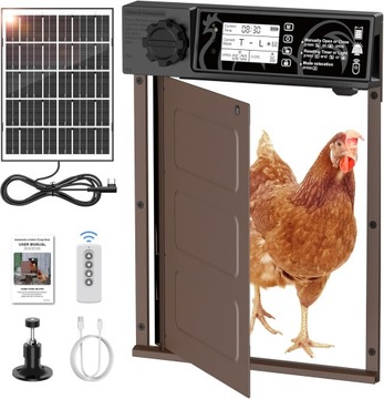 DRZWI KLAPA DO KURNIKA DLA KURY MASTERFUN SOLARNY REGULATOR LCD + pilot
