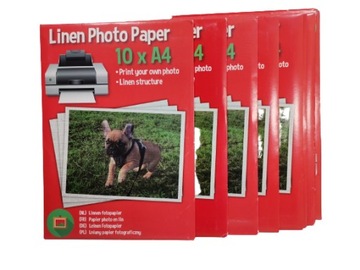 Lniany papier fotograficzny 10 arkuszy A4