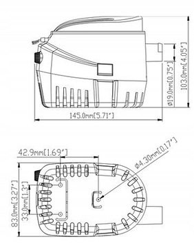 НАСОС ТЮЛЬНОЙ ВОДЫ ЯХТЫ, ПОНТОЙНАЯ ЛОДКА, ЛЮКИ ДЛЯ ПРУДА, АВТО 48л/мин 12В