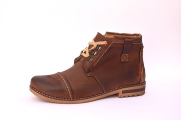BRĄZOWE BUTY MĘSKIE OCIEPLANE ZIMOWE OBUWIE PL 120