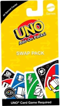 UNO KARTY ZESTAW KART ROZSZERZENIE DODATEK SWAP GRA KARCIANA ORYGINALNA
