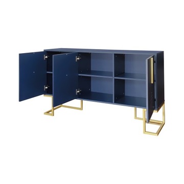 Modern 3-Door Sideboard w/ Adjustable Shelves & U-Shaped Doors, Navy