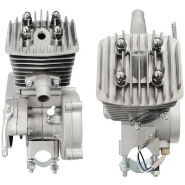 ДВИГАТЕЛЬ ВНУТРЕННЕГО СГОРАНИЯ ДЛЯ ВЕЛОСИПЕДА серебристый 80cc 2T КОМПЛЕКТ