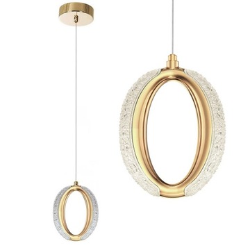 LAMPA SUFITOWA WISZĄCA RING ELEGANCKA KRYSZTAŁOWA ZŁOTO GLAMOUR TOOLIGHT