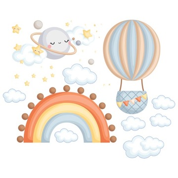 NAKLEJKI NA ŚCIANE DUŻE BALON KSIĘŻYC Z2