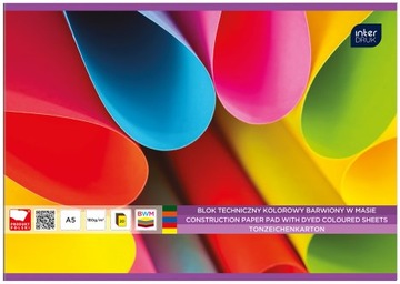 Blok techniczny A5 kolorowy BARWIONY W MASIE INTER