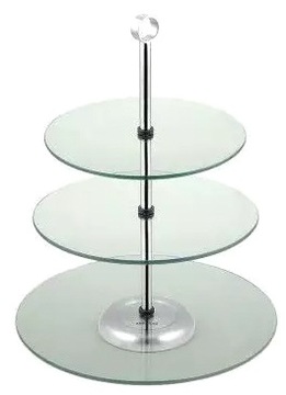 ТАРЕЛКА ДЛЯ ТОРТА СТЕКЛЯННАЯ Блюдо для торта, 3 уровня, КРУГЛЫЙ