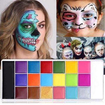 Paleta do malowania twarzy i ciała w żywych kolorach na Halloween