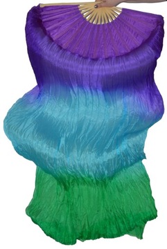 Wachlarze FAN VEILS jedwab belly dance tribal x 2