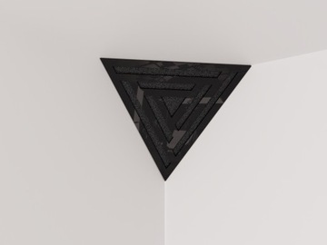 2szt Pułapki Basowe Sufitowa Kątowa TriangleSCIFI Bass trap Czarny plastik