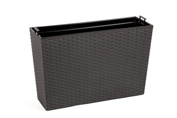 KWIETNIK DONICA + WKŁAD RATTAN GRAFIT 19x56 cm