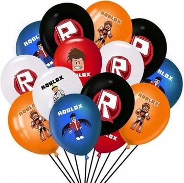 BALON KLASYCZNY ROBLOX 18 SZT Z NADRUKIEM HAPPY BIRTHDAY URODZINY